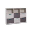 Garnero Arredamenti Cassettiera 145x108h cm per cameretta bianco pino grigio blu Maya Gihome® Outlet