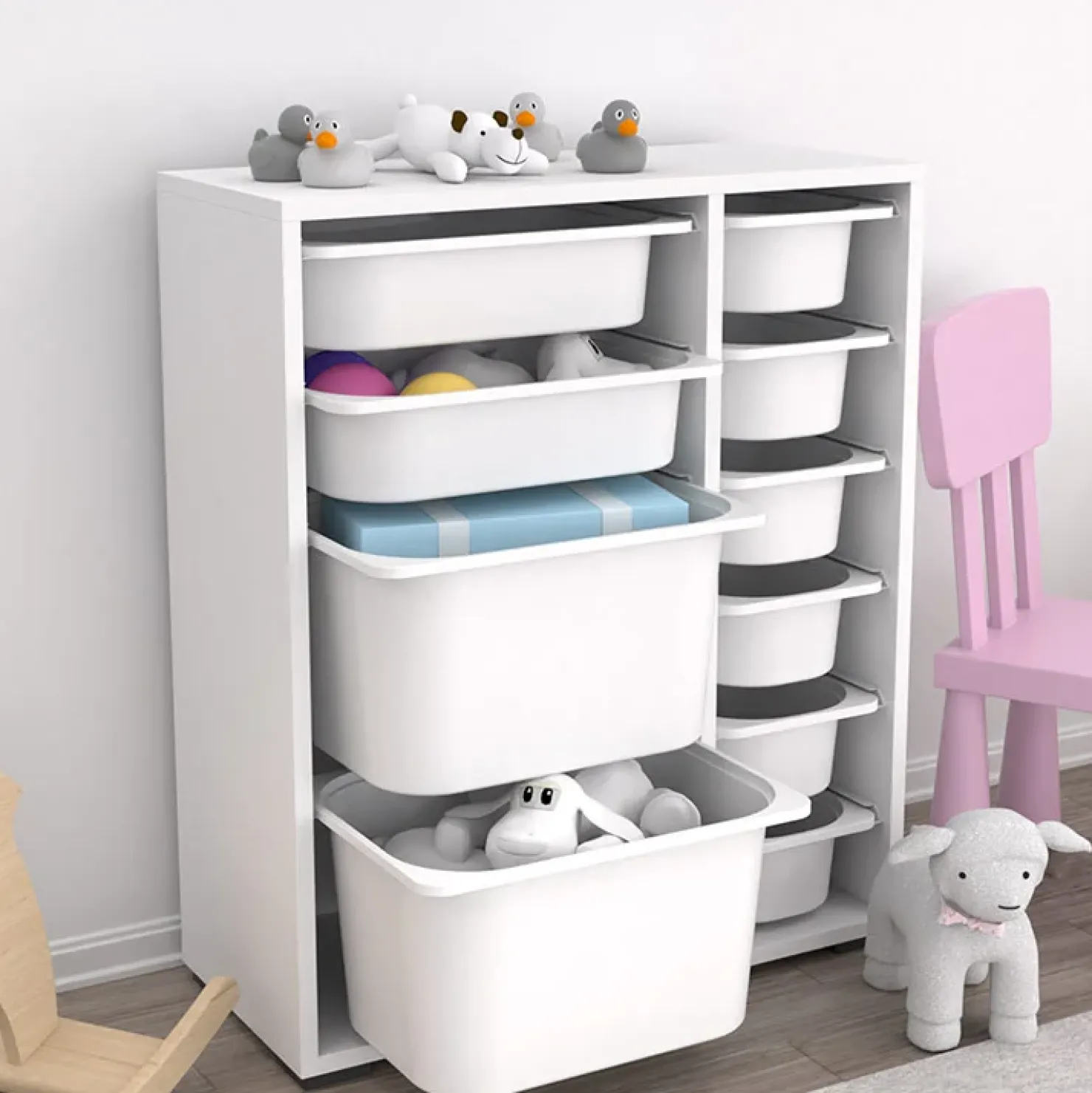 Garnero Arredamenti Cassettiera 70x81h cm portagiochi bianco opaco Fast Patton Clearance