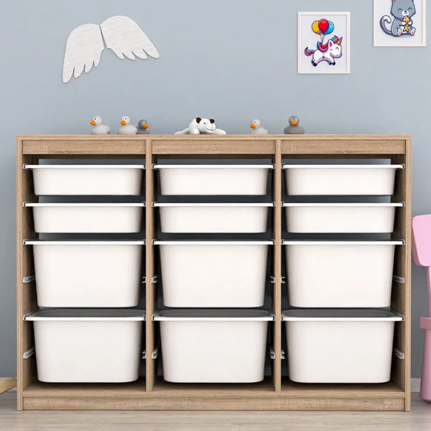 Garnero Arredamenti Cassettiera 133x93h cm portagiochi con cassetti rovere Fast Concordia Best