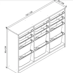 Garnero Arredamenti Cassettiera 133x93h cm portagiochi con cassetti rovere Fast Concordia Best