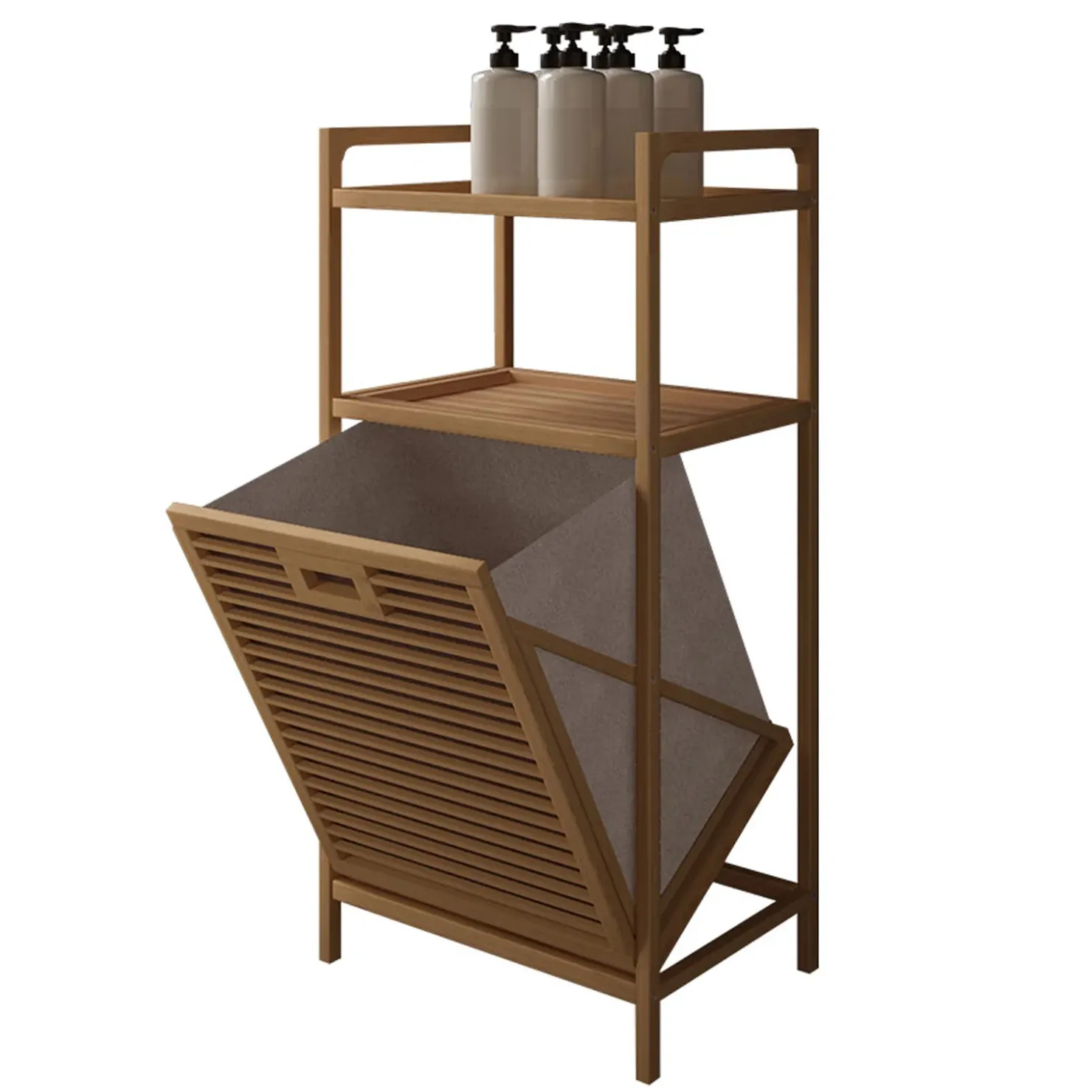 Garnero Arredamenti Cesto portabiancheria 40x95h cm bagno rovere Caddy