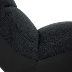 Garnero Arredamenti Chaise longue design 180cm imbottita in tessuto nero Marty Tessuto Ecopelle e Lawa Nero Clearance