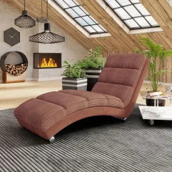 Garnero Arredamenti Chaise longue imbottita in velluto a coste 180cm rosa Marty Velluto Poso Rosa Online