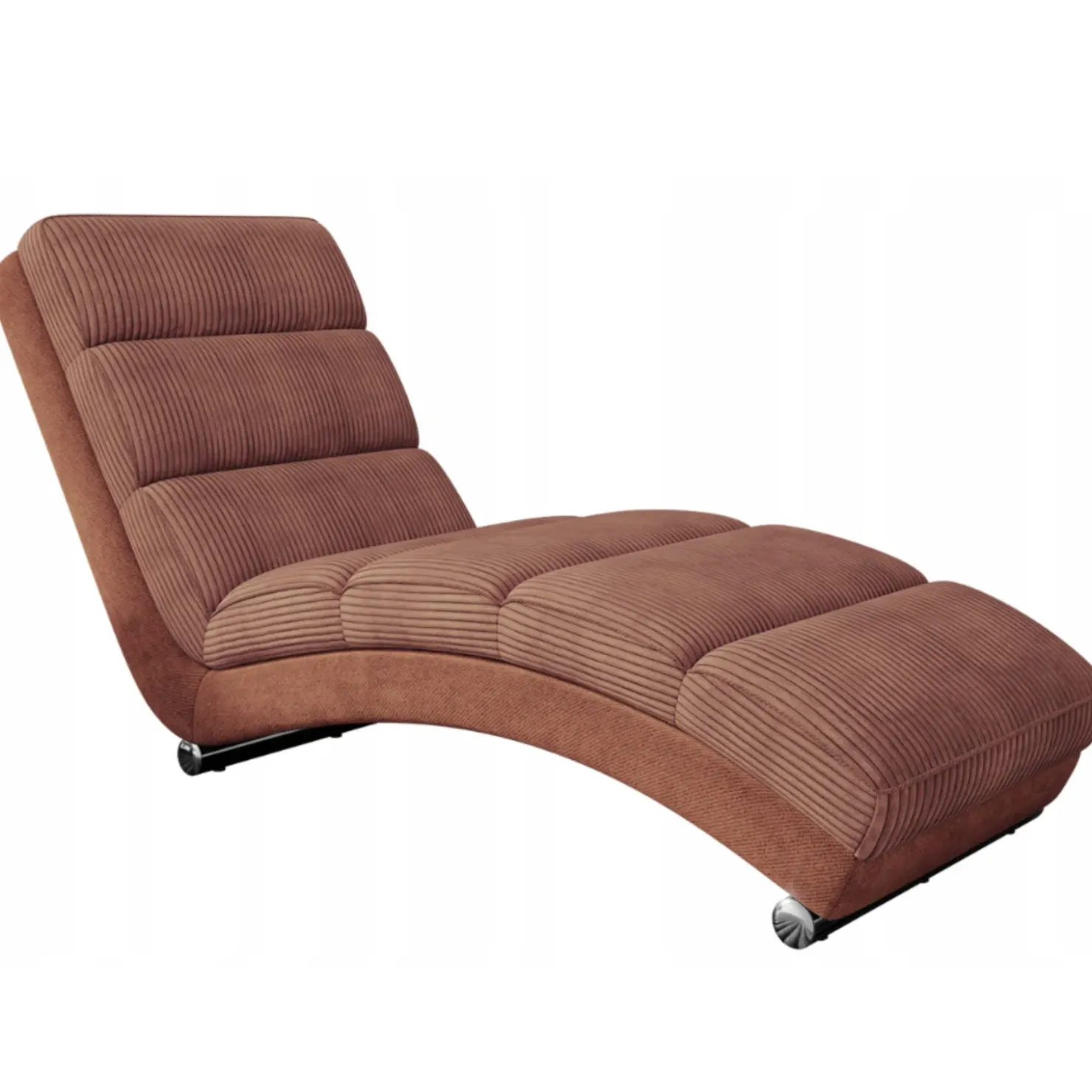 Garnero Arredamenti Chaise longue imbottita in velluto a coste 180cm rosa Marty Velluto Poso Rosa Online