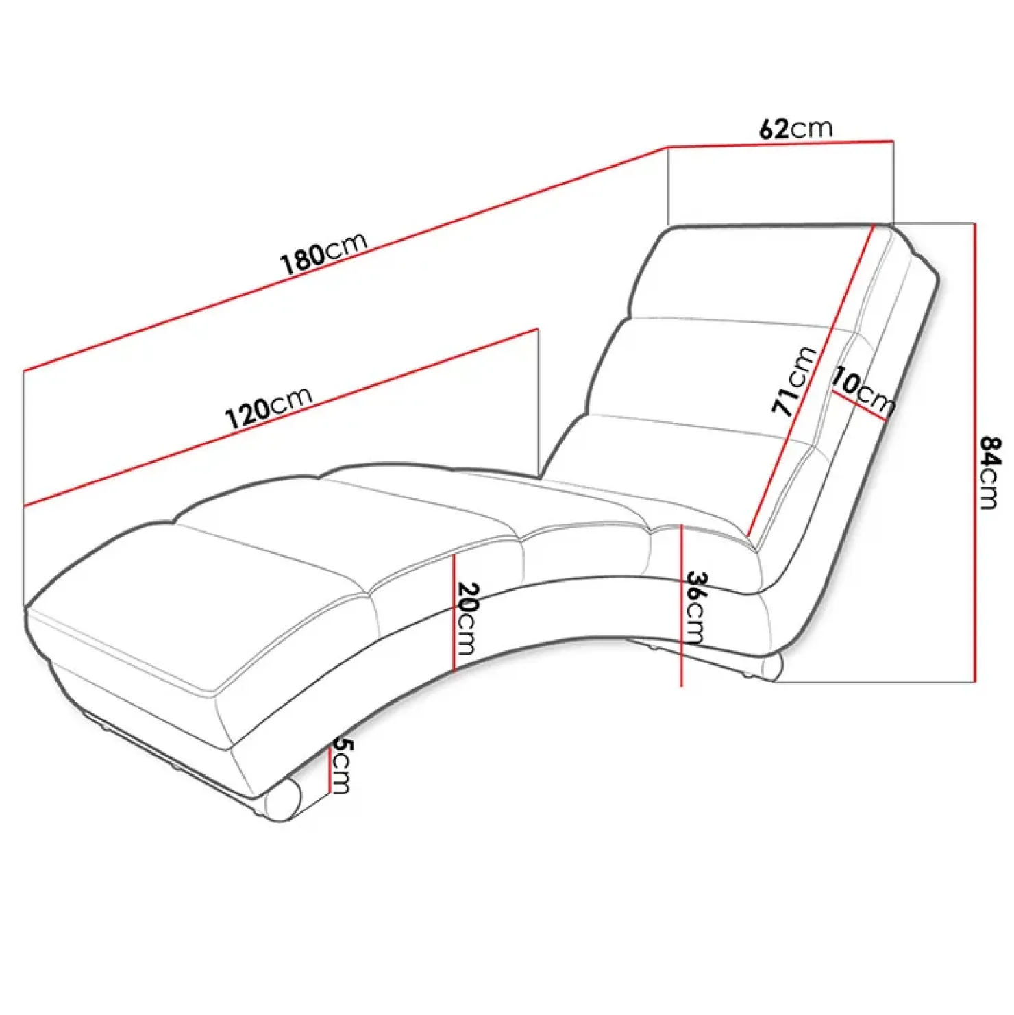 Garnero Arredamenti Chaise longue imbottita in velluto a coste 180cm rosa Marty Velluto Poso Rosa Online