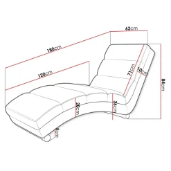 Garnero Arredamenti Chaise longue imbottita in velluto a coste 180cm grigio Marty Velluto Poso Grigio Outlet