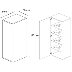 Garnero Arredamenti Colonna a terra 55x186h cm 1 anta reversibile nero Sunset Ossido Discount
