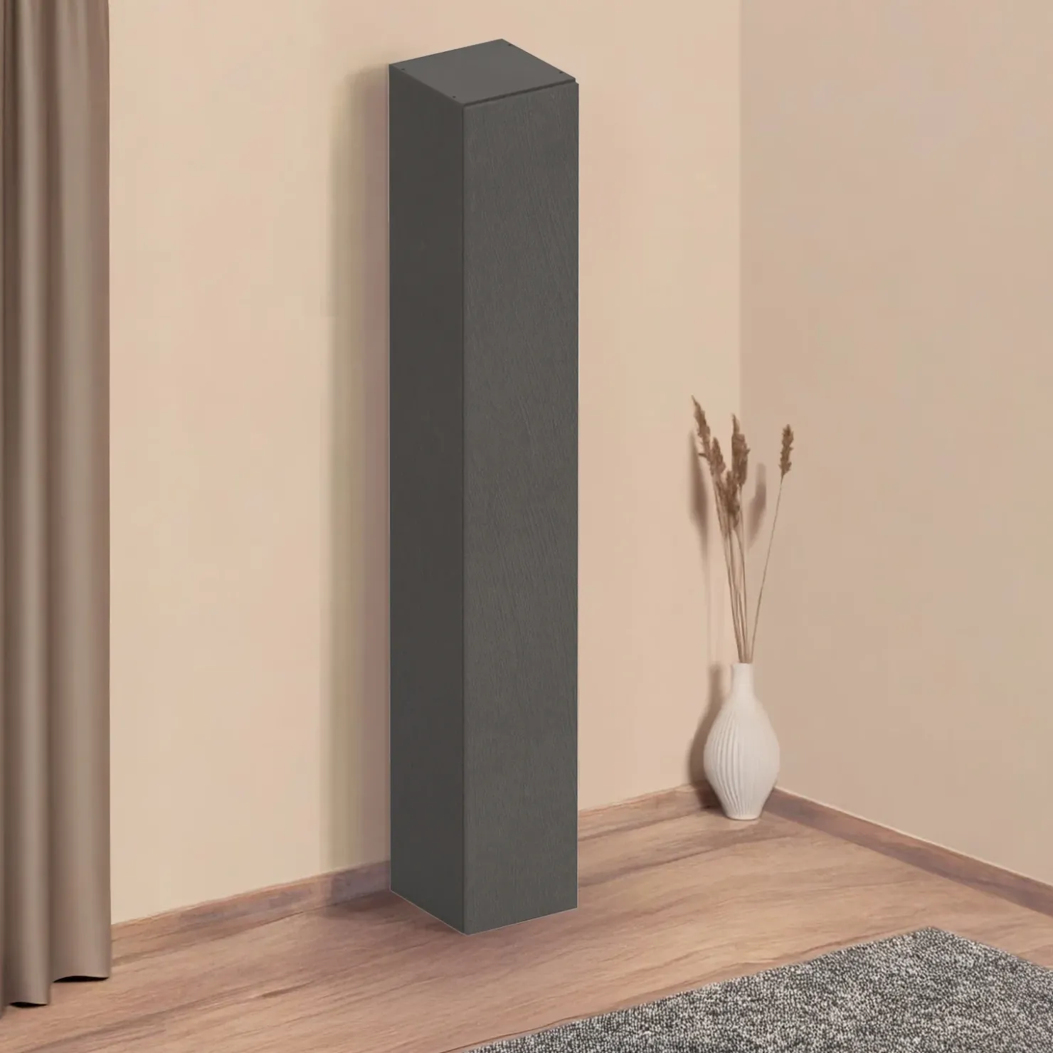 Garnero Arredamenti Colonna a terra 28x186h cm 1 anta reversibile multiuso nero Sunset Ossido Online