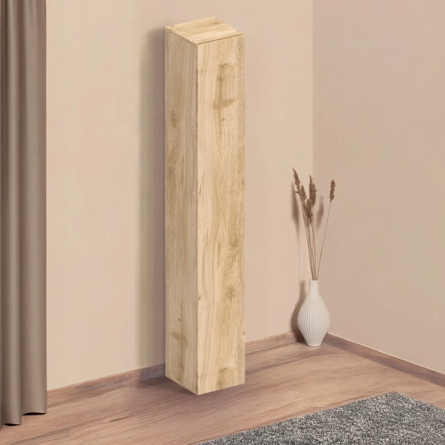 Garnero Arredamenti Colonna a terra 28x186h cm 1 anta reversibile multiuso chiaro Sunset Rovere Discount