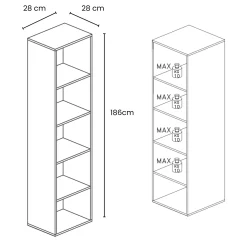 Garnero Arredamenti Colonna a terra 28x186h cm libreria 5 vani Sunset Antracite Hot