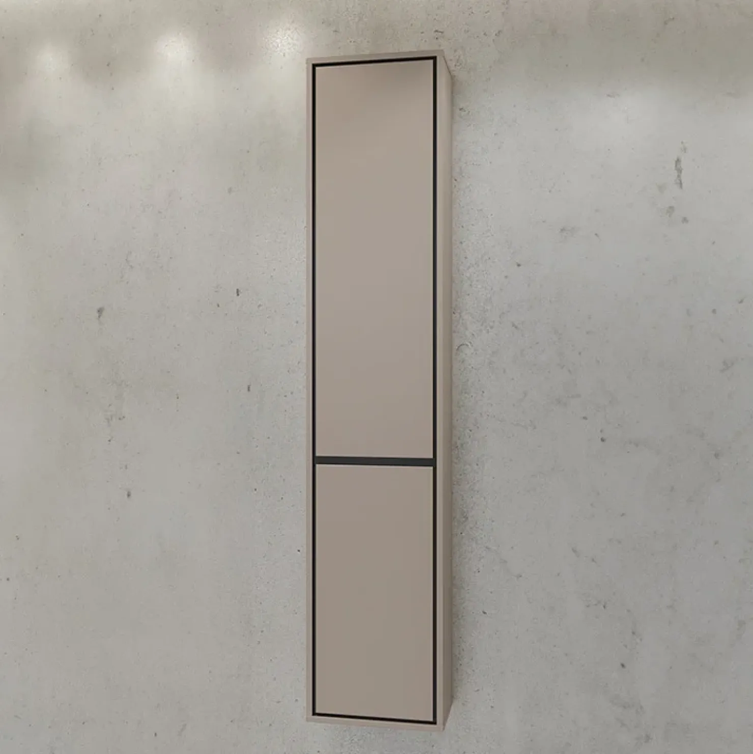 Garnero Arredamenti Colonna bagno sospesa 35x172h cm 2 ante nero Linda Tortora Outlet