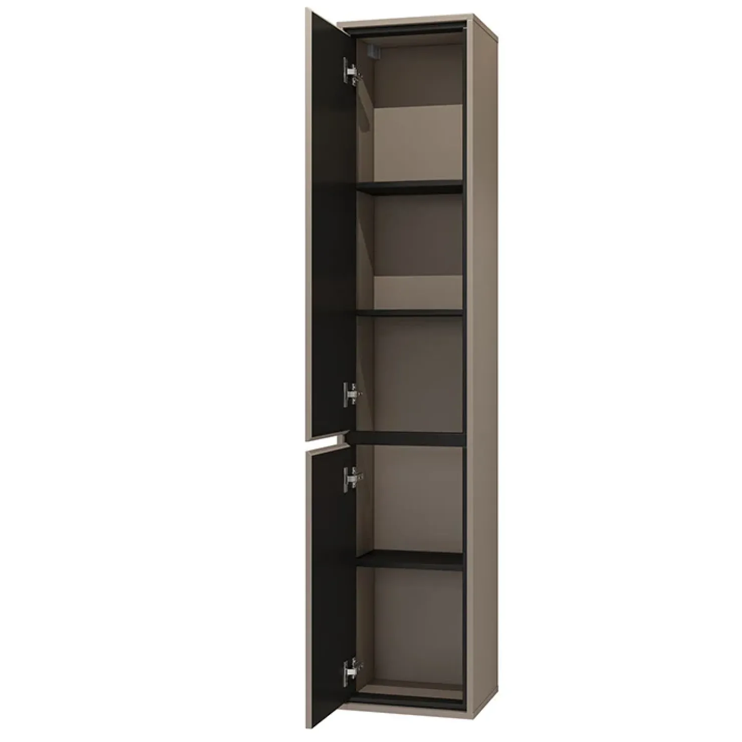 Garnero Arredamenti Colonna bagno sospesa 35x172h cm 2 ante nero Linda Tortora Outlet