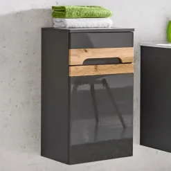 Garnero Arredamenti Colonna bagno sospesa 35x67h cm 1 anta rovere grigio lucido Rabat Sale