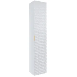 Garnero Arredamenti Colonna bagno sospesa 35x186h cm 1 anta bianco frontale decorato Konny Bianco Lucido - Bianco opaco Outlet