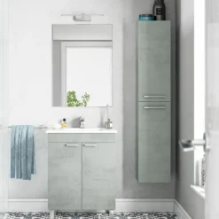 Garnero Arredamenti Colonna bagno sospesa 30x150h cm cemento Oscar Discount