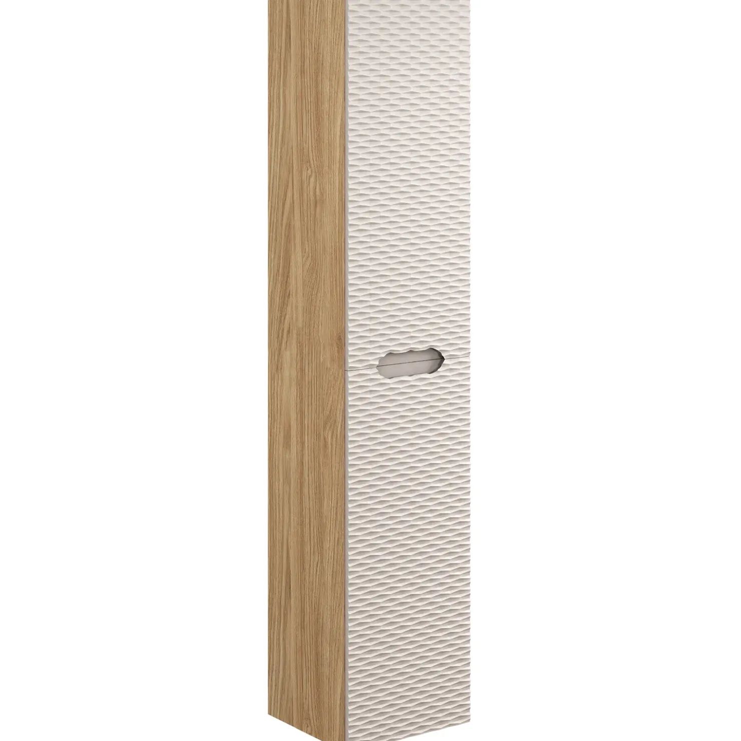 Garnero Arredamenti Colonna bagno sospesa 35x170h cm 2 ante beige rovere Swim Beige - Rovere Outlet