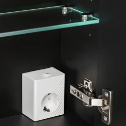 Garnero Arredamenti Colonna bagno sospesa 35x160h cm 1 anta 2 cassetti Serif Nero Outlet