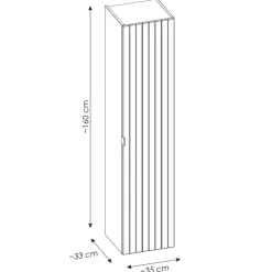 Garnero Arredamenti Colonna bagno sospesa 35x160h cm 1 anta 2 cassetti cannettato blu Deep Sale