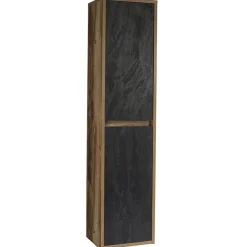 Garnero Arredamenti Colonna bagno sospesa 40x170h cm 2 ante rovere antracite Stony Sale