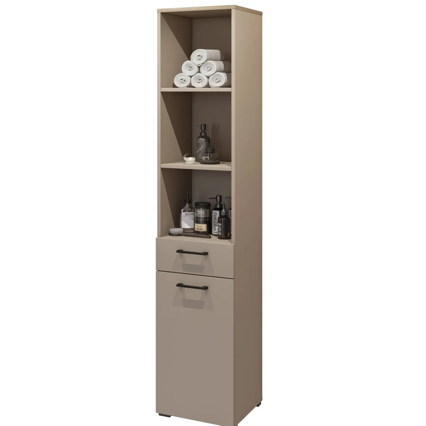 Garnero Arredamenti Colonna bagno 40x197h cm 1 anta 1 cassetto beige Wave New
