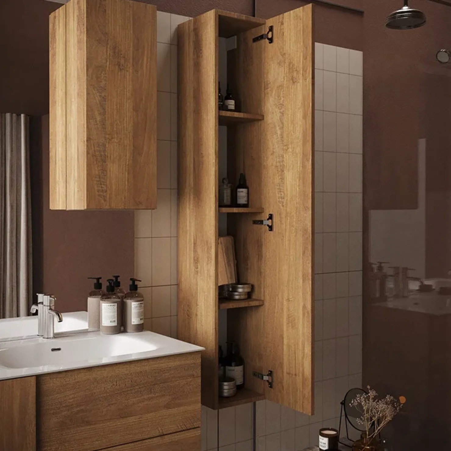 Garnero Arredamenti Colonna bagno 25x138h cm 1 anta rovere Alvarez Best