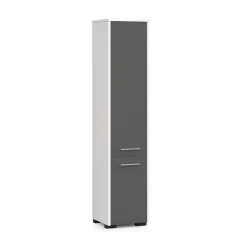 Garnero Arredamenti Colonna bagno 30x140h cm 2 ante grigio bianco Woters Bianco Opaco - Grigio Best