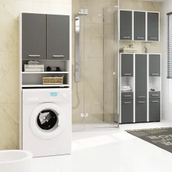 Garnero Arredamenti Colonna bagno 30x140h cm 2 ante grigio bianco Woters Bianco Opaco - Grigio Best