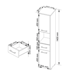Garnero Arredamenti Colonna bagno 30x140h cm 2 ante 1 vano a giorno bianco Woters Bianco Opaco Clearance