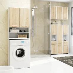 Garnero Arredamenti Colonna bagno 30x85h cm bassa 2 ante 1 cassetto rovere bianco Woters Bianco Opaco - Rovere Sale