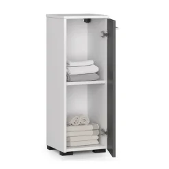 Garnero Arredamenti Colonna bagno 30x85h cm bassa 1 anta grigio bianco Woters Bianco Opaco - Grigio Best