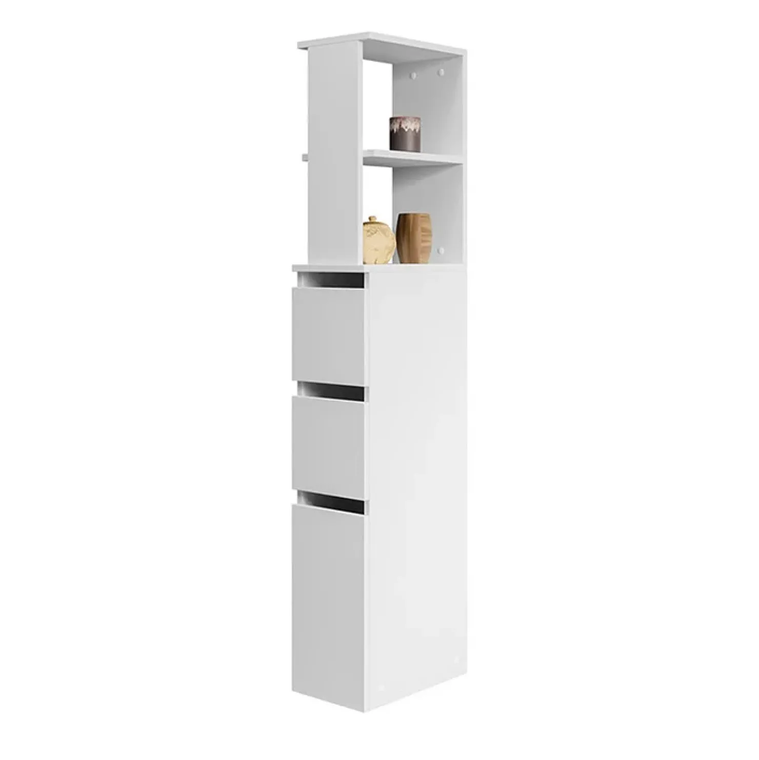 Garnero Arredamenti Colonna bagno 33x136h cm con 2 cassetti moderno bianco Zaida