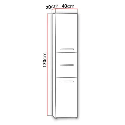 Garnero Arredamenti Colonna bagno 40x170h cm con ante moderna bianco Ramona New