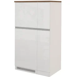 Garnero Arredamenti Colonna frigo dispensa cucina 90x165h cm moderna bianco rovere Gourmet Bianco Lucido - Rovere