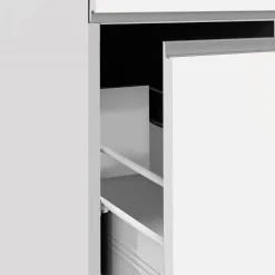 Garnero Arredamenti Colonna frigo dispensa cucina 90x165h cm moderna bianco rovere Gourmet Bianco Lucido - Rovere