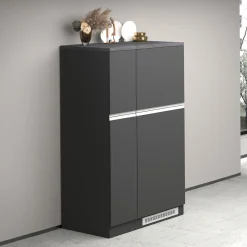 Garnero Arredamenti Colonna frigo dispensa cucina 90x165h cm moderna antracite grigio pietra Gourmet Antracite - Grigio pietra New