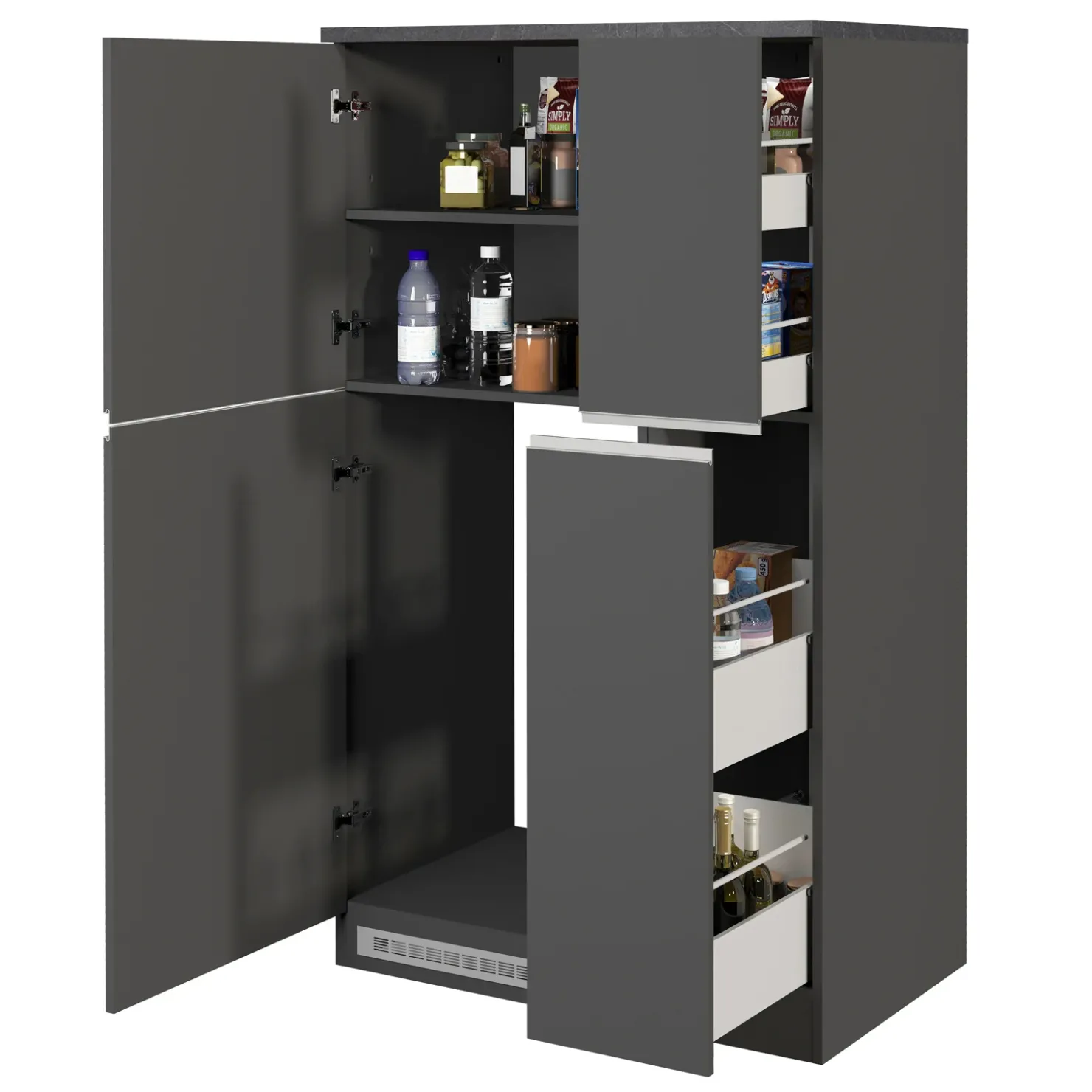 Garnero Arredamenti Colonna frigo dispensa cucina 90x165h cm moderna antracite grigio pietra Gourmet Antracite - Grigio pietra New