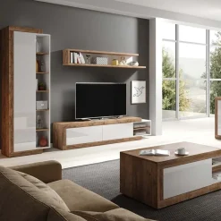 Garnero Arredamenti Colonna libreria 67x200h cm 1 anta moderna bianco lucido rovere Aria Discount