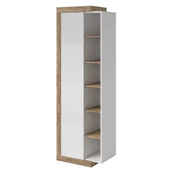 Garnero Arredamenti Colonna libreria 67x200h cm 1 anta moderna bianco lucido rovere Aria Discount