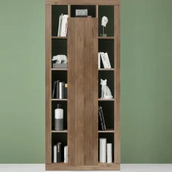 Garnero Arredamenti Colonna libreria 95x217h cm 1 anta rovere scuro Trilogy Noce New