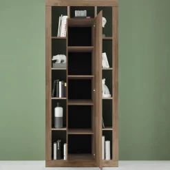 Garnero Arredamenti Colonna libreria 95x217h cm 1 anta rovere scuro Trilogy Noce New