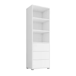 Garnero Arredamenti Colonna soggiorno 60x178h cm 3 cassetti 3 vani a giorno bianco Eindhoven Hot