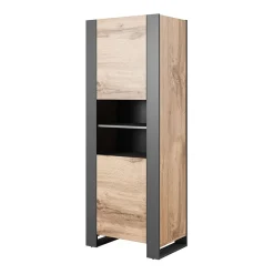Garnero Arredamenti Colonna soggiorno 65x171h cm 2 ante 2 vani a giorno legno antracite Tampere Clearance