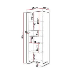 Garnero Arredamenti Colonna soggiorno 65x171h cm 2 ante 2 vani a giorno legno antracite Tampere Clearance