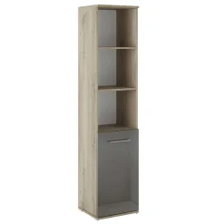Garnero Arredamenti Colonna ufficio 40x176h cm libreria 1 anta e ripiani rovere antracite lucido Time D Rovere - Antracite Sale