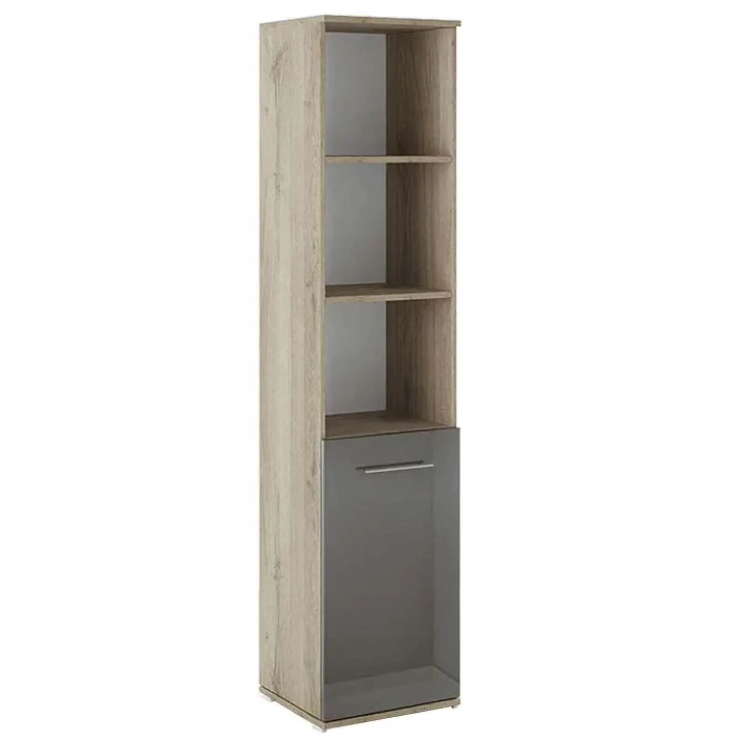 Garnero Arredamenti Colonna ufficio 40x176h cm libreria 1 anta e ripiani rovere antracite lucido Time D Rovere - Antracite Sale