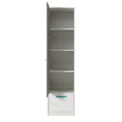 Garnero Arredamenti Colonna 50x195h cm 1 anta 1 cassetto cameretta bianco pino grigio blu Maya Gihome® Best