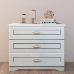 Garnero Arredamenti Comò classico 99x78h cm 3 cassetti bianco opaco Friuli Discount