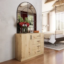 Garnero Arredamenti Comò 100x91h cm 1 anta con cassetti Piero Rovere Rustico Discount