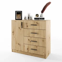 Garnero Arredamenti Comò 100x91h cm 1 anta con cassetti Piero Rovere Rustico Discount