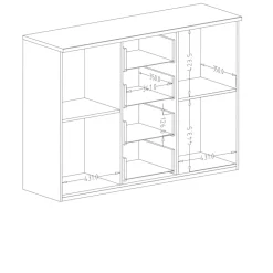 Garnero Arredamenti Comò 132x94h cm 2 ante con cassetti nero Vulcano Rovere New